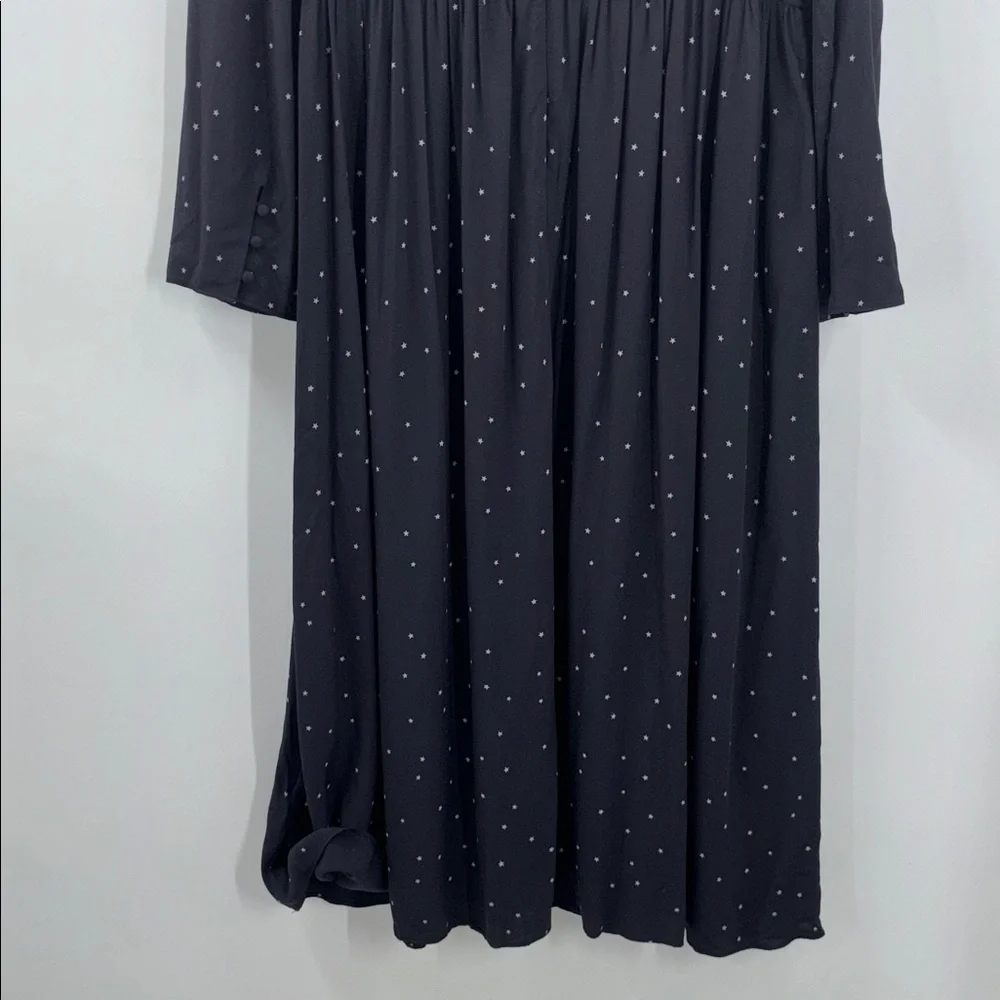 Madewell Alicia Long-sleeve Scoop Neck Midi Dress in night stars NWT - Picture 12 of 16